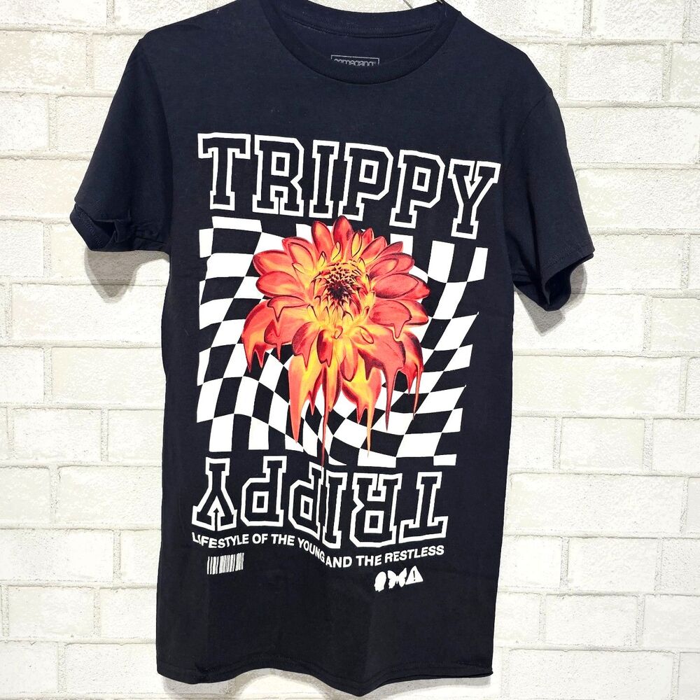 Rue21 Trippy Graphic T-Shirt Black Size Small
